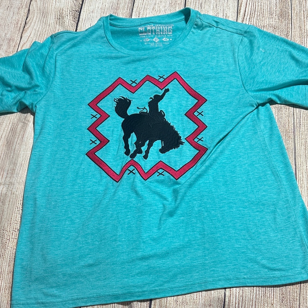 2Fly&Co Teal Graphic Short Sleeve Tee